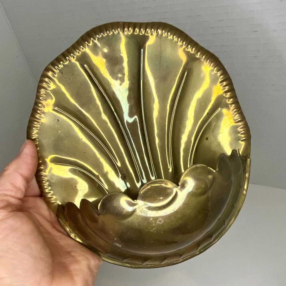 Vintage Brass Shell Sconce Candleholder
